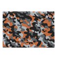 thumbnail image 1 of Camo Cutting Board, Vibrant Camouflage Lattice Like Service Theme Modern Design Print, Decorative Tempered Glass Cutting and Serving Board, Large Size, Orange Grey Black, by Ambesonne, 1 of 1