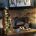 thumbnail image 3 of 24" Snowy Downswept Forestree with Metal Plate & 50 Clear Lights, 3 of 8
