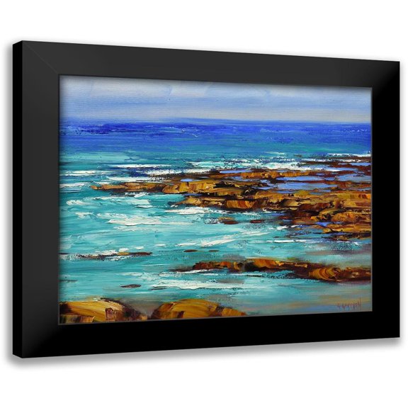 Gercken, Graham 14x12 Black Modern Framed Museum Art Print Titled - Rocks and Surf
