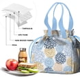 thumbnail image 4 of Boho Bohemia Pioneer Flower Art Drawstring Lunch Bag Women - Drawstring Lunch Bag Insulated for Work Office - Stain-Resistant Large Lunchbags for Women with Multi-Pockets, 4 of 6