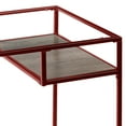 thumbnail image 3 of Glass Top, Metal Sled Base - Writing Desk with Fixed Shelf - Bedroom Corner - 24in Depth for Space, 3 of 4