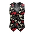 thumbnail image 5 of ZTKWD Mens Suits Vest Valentines Heart Print Pattern Button Down Blazer Fashion Lightweight Slim Casual Suit Jacket, 5 of 5