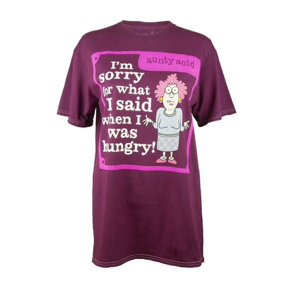 Aunty Acid I'm Sorry for What I Said Women's Burgundy Short Sleeve T-Shirt, M