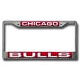 thumbnail image 1 of Chicago Bulls License Plate Frame Laser Cut Chrome, 1 of 1