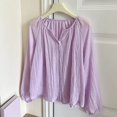 thumbnail image 6 of Chuancc Women 2026 Loose Fit Tops,Cotton Linen Dress Shirts Loose Fit Casual V-Neck Tops Slim Fit Going Out Fall Blouse Women'S Tops, Tees & Blouses T Shirts for Women Trendy Light Violet S, 6 of 6