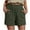 Army Green, variant on BVOFAR Women's Summer Cotton Shorts Casual Elastic High Waisted Shorts with Pockets Plus Size Comfy Beach Shorts