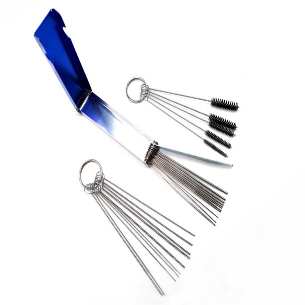 18pcs/Set Motorcycle ATV Carburetor Cleaning Brush Dirt Jet Remove Tool