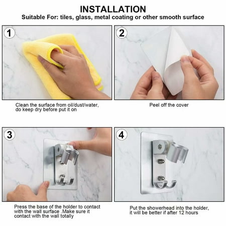 Shower Head Holder Strong Adhesive Wall Mounting - Shower Wall Mount Wand Holder Shower Head Holder Strong Adhesive Wall Mounting - Shower Wall Mount Wand Holder