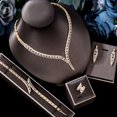 thumbnail image 1 of 4 pieces of bride zirconia full set of women's party jewelry, luxury Dubai Nigeria CZ luxury crystal wedding necklace set, 1 of 5