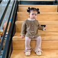 thumbnail image 6 of MXIEZI Infant Baby Girls Knitted Cardigan Sweater Thickened Button Closure Tops for Fall Winter Toddler Girls Warm Outwear Coat Cozy and Stylish Knitted Sweaters for Ages 9 Months - 7 Years old, 6 of 9