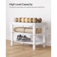 thumbnail image 3 of SONGMICS Shoe Rack Bench, 3-Tier Bamboo Shoe Storage Organizer, 11.3 x 27.6 x 17.8 Inches, White, 3 of 6