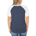 Chama Plus Size Short Sleeve Henley Shirt for Women Raglan Tunic Tops