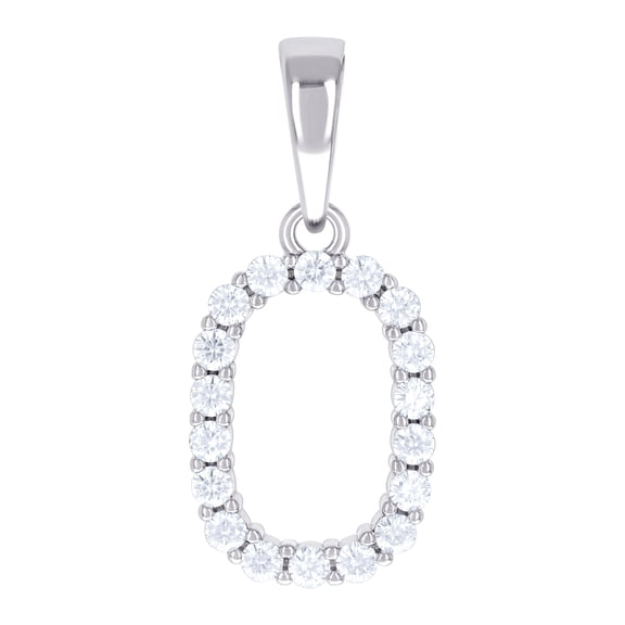 925 Sterling Silver Unisex 0.57ct Moissanite Letter Name Personalized Monogram Initial O Alphabet Charm Pendant Necklace