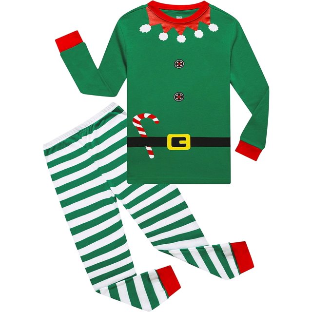 KikizYe Conjunto de pijamas para niños Pijamas para niños Pijamas navideños de manga larga para niños