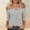 Gray, variant on ClodeEU Women's V Neck 3/4 Sleeve Off-Shoulder Top, Fashion Solid Color Casual Fit T-Shirt Army Green,Women's Plus L