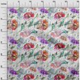 thumbnail image 2 of oneOone Cotton Poplin White Fabric Texture|Leaves & Floral Artistic Sewing Material Print Fabric By The Yard 56 Inch Wide, 2 of 4
