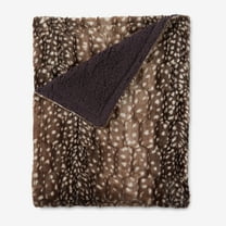 BrylaneHome Faux Fur Animal Print Throw