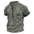thumbnail image 1 of Men's Retro Tie Casual Color Matching Short Sleeved T-shirt M, 1 of 3