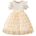 thumbnail image 2 of Xdegoge Toddler Girl Clothes Cute Dresses for Kids Fashion Cute Solid Color Cute Print Mesh Short Sleeve Dress Princess Dress, Sizes 3-10 Years Kids Dress, 2 of 9