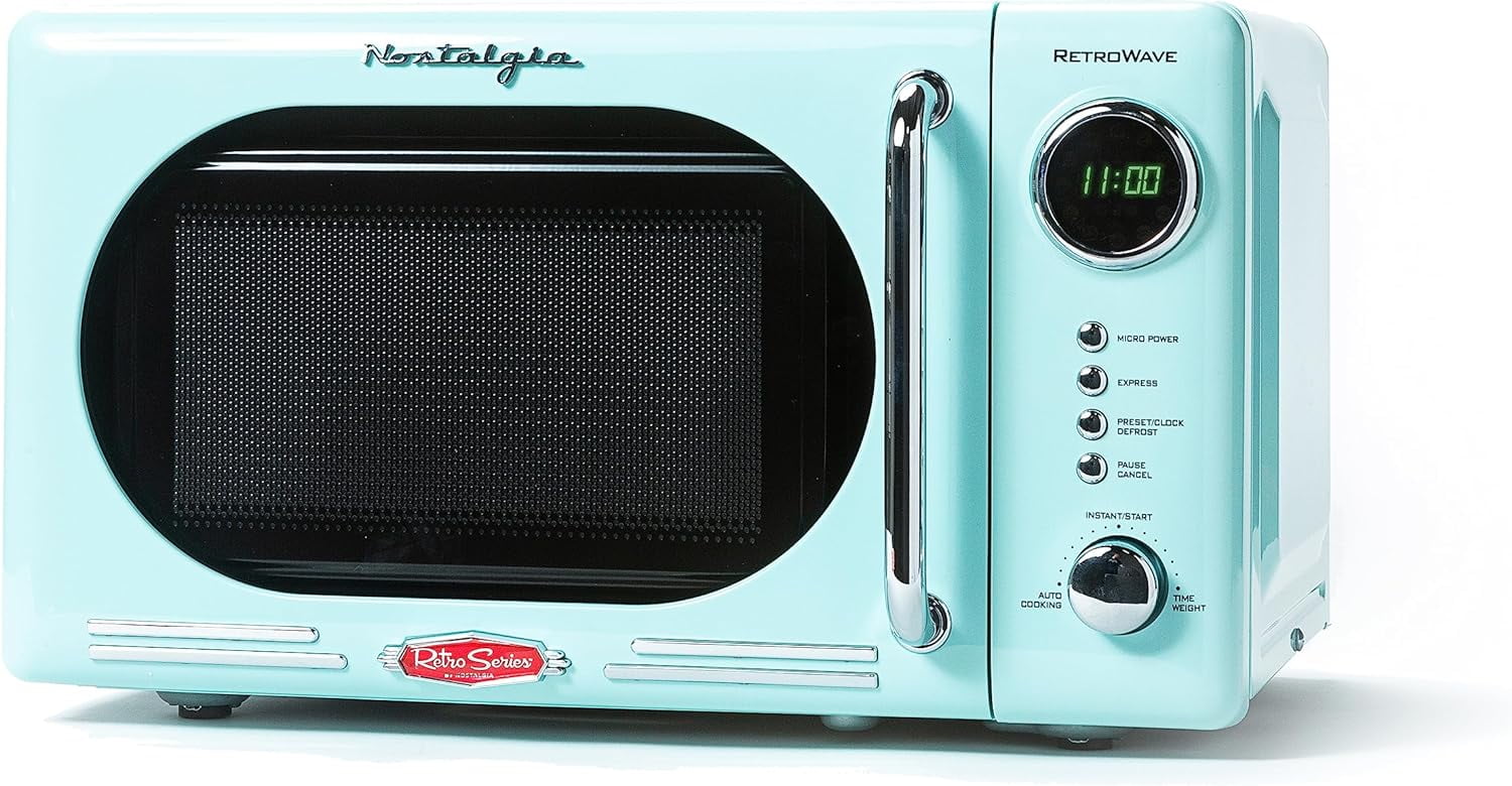 Nostalgia Small Compact Retro Microwave, 0.7 Cu Ft Vintage
