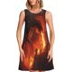 thumbnail image 1 of Fotbe Fiery Dragons Castle Attack Vestido de Verano sin Mangas para Mujer – Vestido Midi Línea A, Estilo Camiseta Floral, Vestido Playero Casual y Fluido, 1 of 7