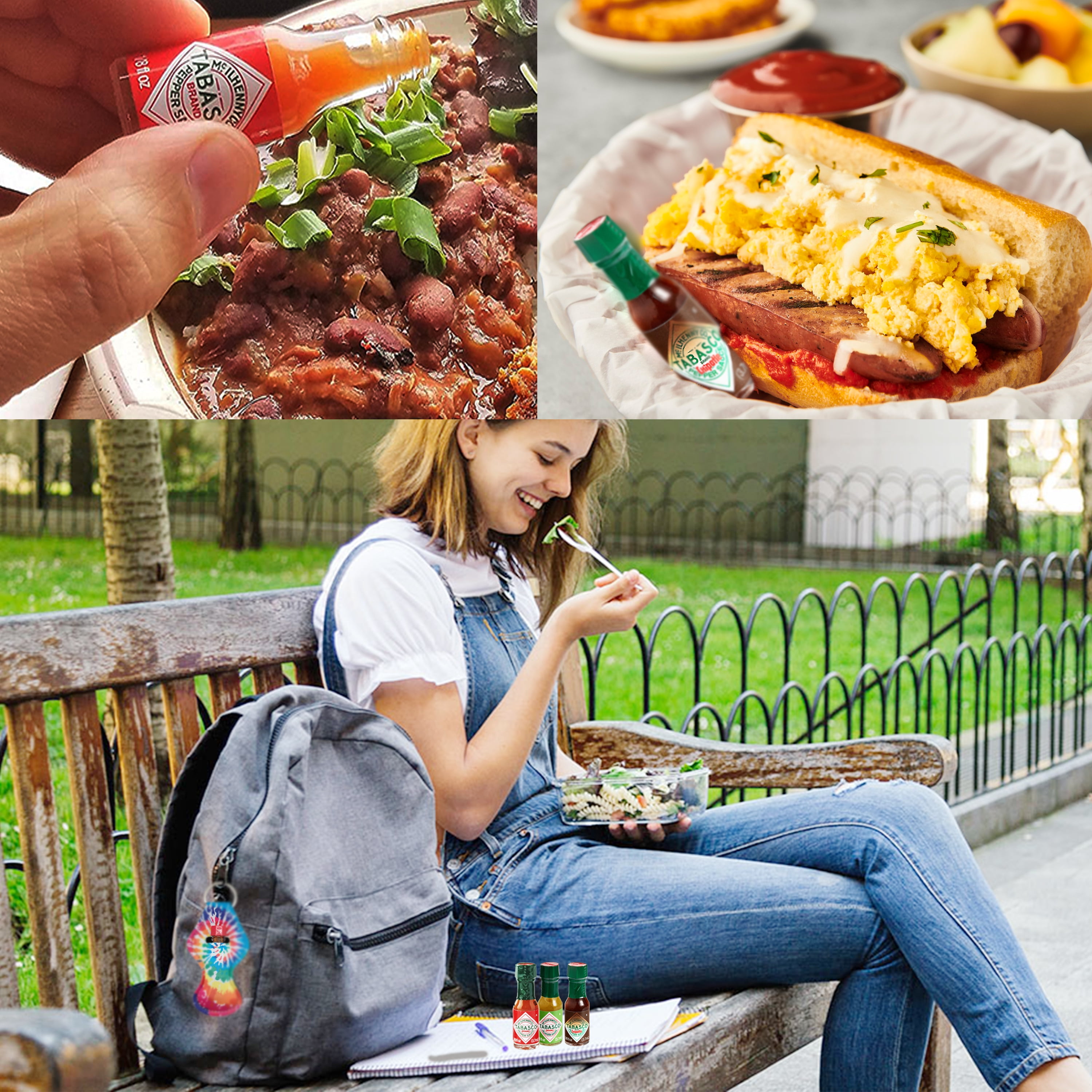 Tabasco Sauce Keychain Keyring Key Ring with Free Mini 1/8 oz Bottle of Original Hot Sauce Perfect for Pocket, Purse, or Travel, Women's, Size: One