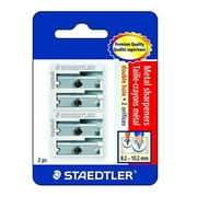 staedtler metal sharpeners, double hole for pencils and colored pencils 2 ea, 510 20bk2