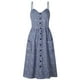 thumbnail image 4 of Gibobby Vestido de Verano para Mujer Vestido veraniego bohemio para mujer, vestido informal de verano, cuello redondo, sin mangas, vestido sin mangas, v(Azul oscuro,XL), 4 of 5