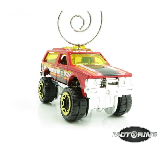 Blazer 4x4 Red Fire Dept Truck Car Rare Christmas Tree Ornament Diecast