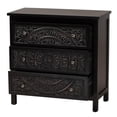 thumbnail image 2 of Baxton Studio Yelena Traditional Black Finished Wood 3-Drawer Storage Cabinet, 2 of 10