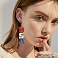thumbnail image 6 of QIQUWOHUL 2023 New Independence Day Earrings Red Blue Aluminum Handwoven Earrings US Flag Pendant Earrings, 6 of 9