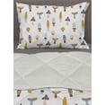 thumbnail image 3 of Mushroom Comforter & Sham Bedding Set, Autumn Season Pattern with Colorful Design Cartoon Swirls and Stripe Motifs, 3 pcs Duvet Set Microfiber Filling Quilt, 5 Sizes, Multicolor, by Ambesonne, 3 of 4