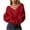 A-Red, variant on successthop Off Shoulder Sweater Juniors Long Sleeve V Neck Tops Pullover Wrap Knitwear Oversized Fall Casual Clothes