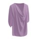 thumbnail image 3 of Blusa de manga corta suelta de color sólido de chifón de verano para mujer Pompotops hkajfhjk471942, 3 of 3