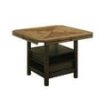 thumbnail image 4 of 5Pc Counter Height Dining Set Round Table Lazy Susan Brown/Gray Upholstered Chairs Wooden Furniture, 4 of 7