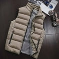 thumbnail image 2 of Jakets for Men Men Autumn Winter Coat Padded Cotton Vest Warm Hooded Thick Vest Tops Jacket, 2 of 6