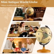 Patiojoy Antique Globe Dia 5.5-Inch Mini Rotating World Globe w/ Wooden Base