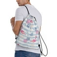 thumbnail image 3 of Kdxio Flamingo and Pineapple Print Drawstring Backpack Bag,Waterproof Draw String Back Sack, Gym Drawstring Bags Swim Bag For Unisex, 3 of 9