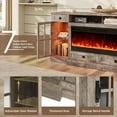thumbnail image 5 of VanAcc Farmhouse Fireplace TV Stand for TVs up to 80", 70" Large TV Stand with Lighting Glass Door Cabinets/Drawers, Entertainment Center, Wash Gray, 5 of 8