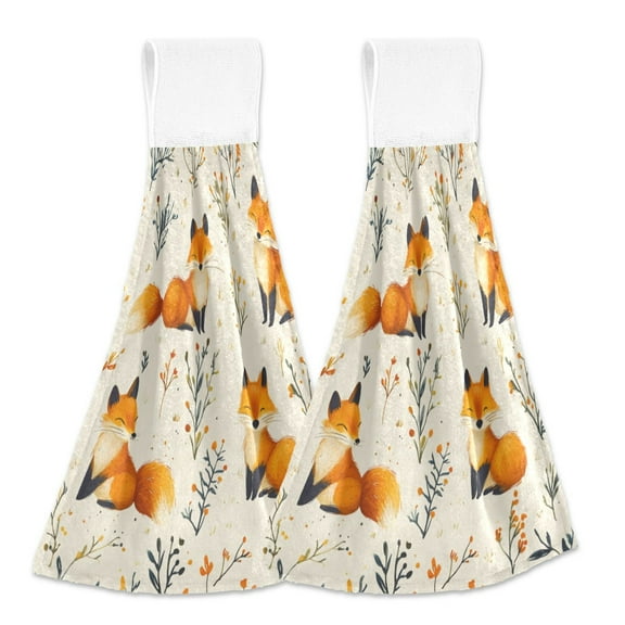 2 Bathroom Towels Kitchen Towels 18.2x14In Velcro Hand Wipes Dish Cloths & Dish Towels Washroom Towels Face Towel Hand Wipes Cute Fox