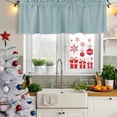 thumbnail image 5 of Vintage Haze Blue Curtain Valances for Windows, Kitchen Valance Window Treatments Panel 2 Pack, Farmhouse Retro Solid Color Linen Texture Rod Pocket Short Curtains for Bathroom Bedroom 60 x 18 Inch, 5 of 8