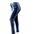 thumbnail image 4 of Jack David Plus Size Women's Stretch Premium Denim Black/Blue Jeans Skinny Pants 39469MS, 4 of 9