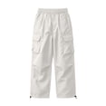 thumbnail image 2 of MEZZALL Girls Cargo Pants Casual Versatile Bottoms For Play Outdoor Daily Wear Comfortable Stretchy Waist, 7-8 Years, 2 of 3