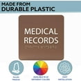 thumbnail image 2 of ADA CENTRAL SIGNS - 6" X6" Medical Records Sign - ADA Compliant Tactile Graphics Grade 2 Braille Text Acrylic Wall Sign - Medical Supplies Room Name Sign for Hospital, Clinic, and Medical Offices, 2 of 7