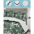 thumbnail image 4 of Green Palm Leaves Twin XL Size Down Alternative Comforter, Lightweight Comforter Quilt Bedding Set with Pillow Shams Summer Tropical Leaf Vintage All Seasons Bed Comforter Duvet Insert 68"x98", 4 of 7