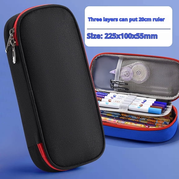 SouMaox Solid Color Stationery Organizer, Multi-Layer Storage Pouch, Portable Pencil Case, Organizing Writing Tools for Classroom Studying