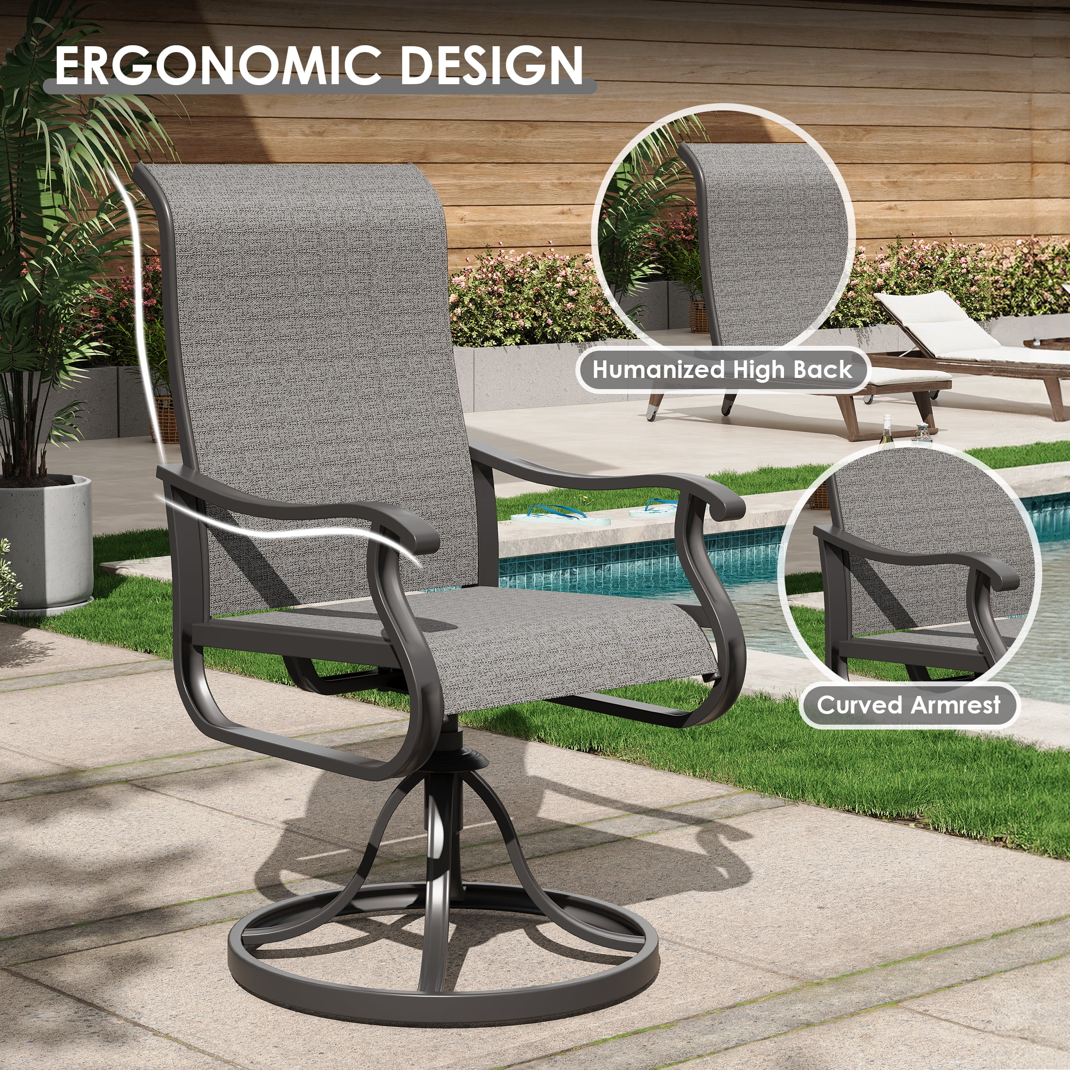 aluminum high back patio chairs