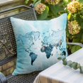thumbnail image 5 of World Map Throw Pillow Cover Blue Map Abstract Cotton Linen Cushion Cover Throw Pillow Case with Invisible Zipper for Couch Sofa Bed Chair Car 18x18 Inch, 5 of 9