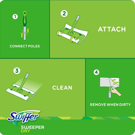 Swiffer Sweeper Dry Sweeping Pad Multi Surface Refills for Dusters Floor Mop, Unscented, 48 Count