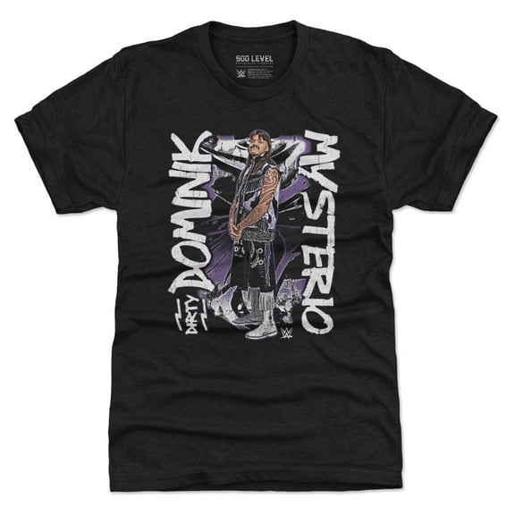 Men's 500 Level Heather Black Dominik Mysterio Grunge Tri-Blend T-Shirt